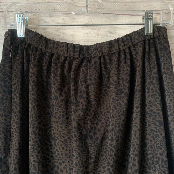 Vintage Breckenridge Brown and Black Leopard Print Skirt Midi 12P - Picture 11 of 16